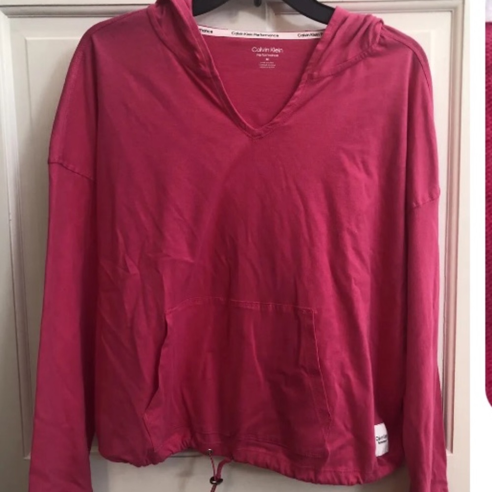 Womens Calvin Klein Performance pullover hoodie pink NWT M